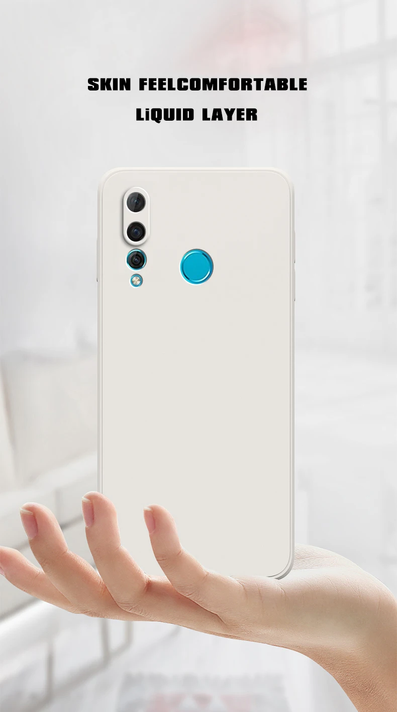 Quadratische Handyhülle aus flüssigem Silikon für Huawei Y6P Y7P 2020 P40 Lite E Y6 Y6S Y7 Y9 Prime 2019 P Smart Z P30 Lite Rückseitenhülle – Detail 3