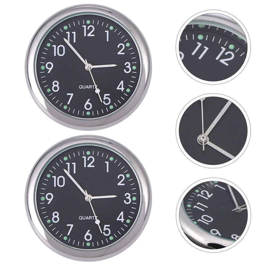 2pcs Dashboard Adhesive Digital Easy Install Decorative Vent Quartz Car Adhesive Car Clock Dashboard Quartz Clock