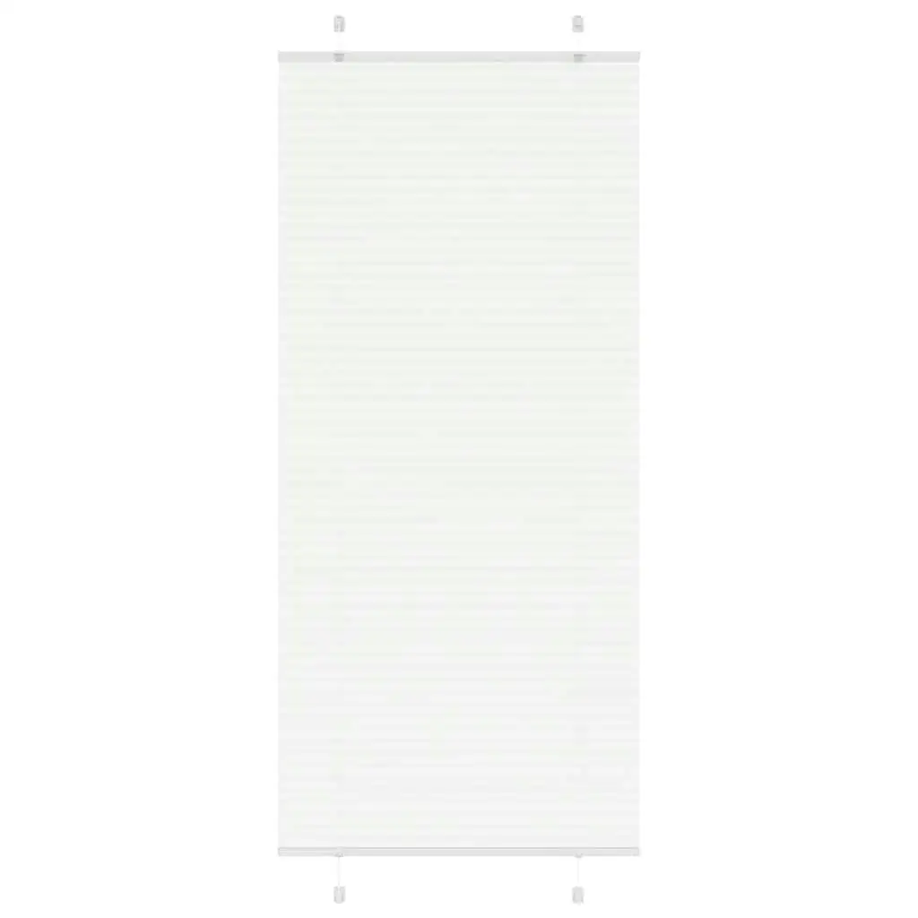 95x200 cm White Pleated Blind - Polyester Fabric, 94.4 cm Width - Stylish Window Covering