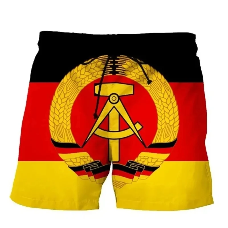 3D Print Germany National Emblem Flag Beach Shorts For Men Casual Loose Oversized Beach wear Quick Dry Swim Shorts Men\'s Shorts