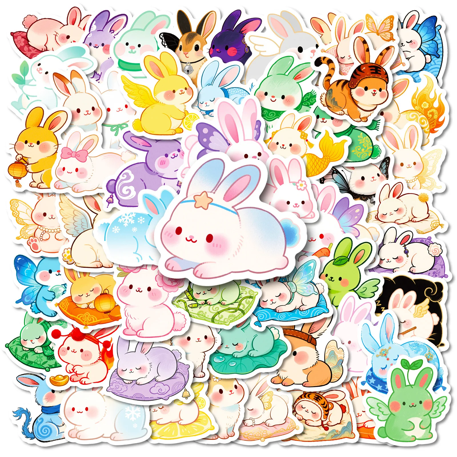 

56PCS New Kawaii Rabbit Sticker Cute Cartoon Graffiti Waterproof Decal Toy Gift for Laptop Luggage Diary Stationery Box Desk