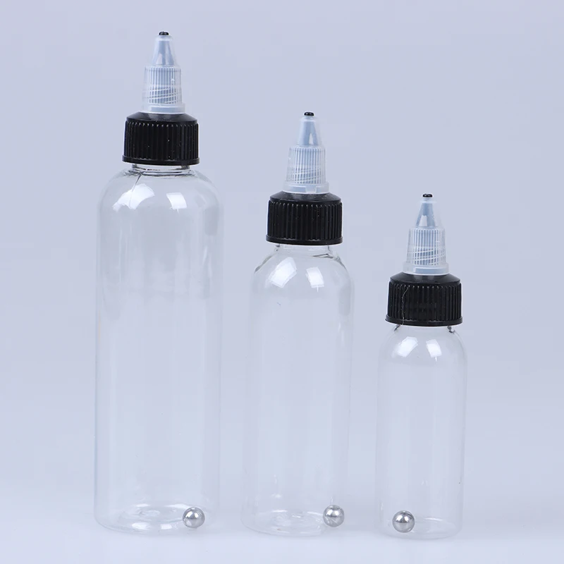 30/60/120ml Airbrush Ink Bottles Recyclable Clear Tattoo Airbrush Pigment Bottles Empty Bottle Container