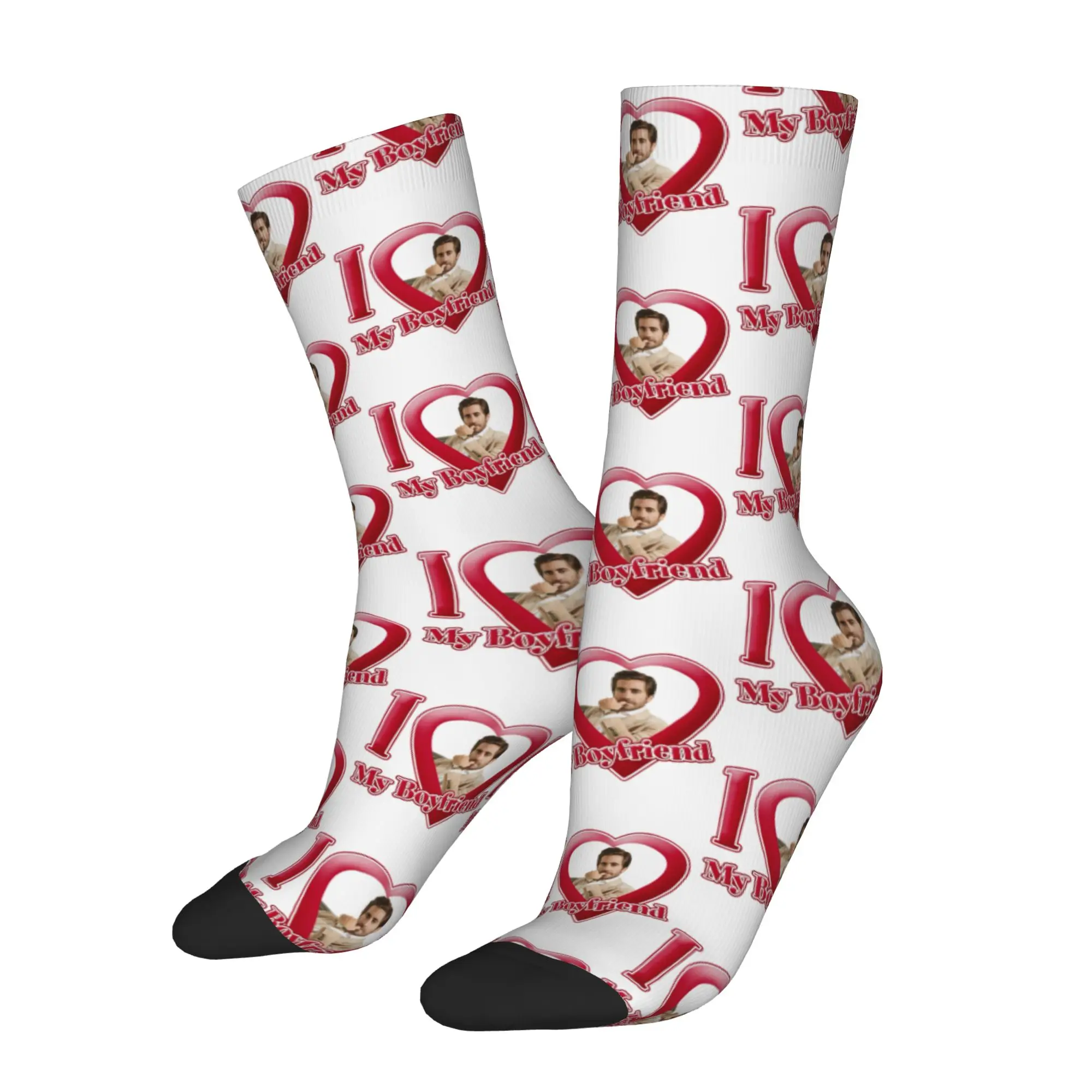 Crazy Design Jake Gyllenhaal Actor Basketball Socks My Boyfriend Polyester Long Socks for Unisex Sweat Absorbing