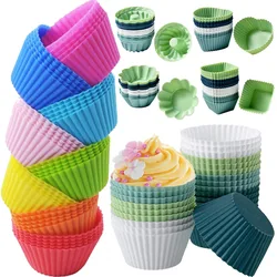 12 pezzi pirottini per Muffin in Silicone stampo per tazza da forno fodere antiaderenti riutilizzabili torta arcobaleno cioccolato Dessert supporto per involucri Stand Alone