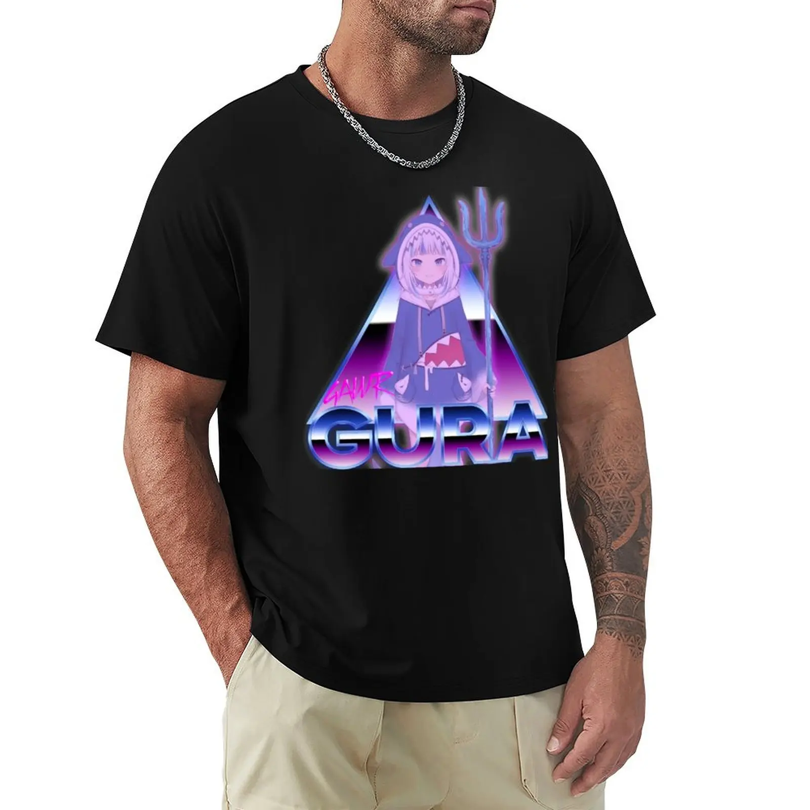 

Gawr Gura (80s Aestethic) T-Shirt vintage graphic tee summer shirt vintage men clothing