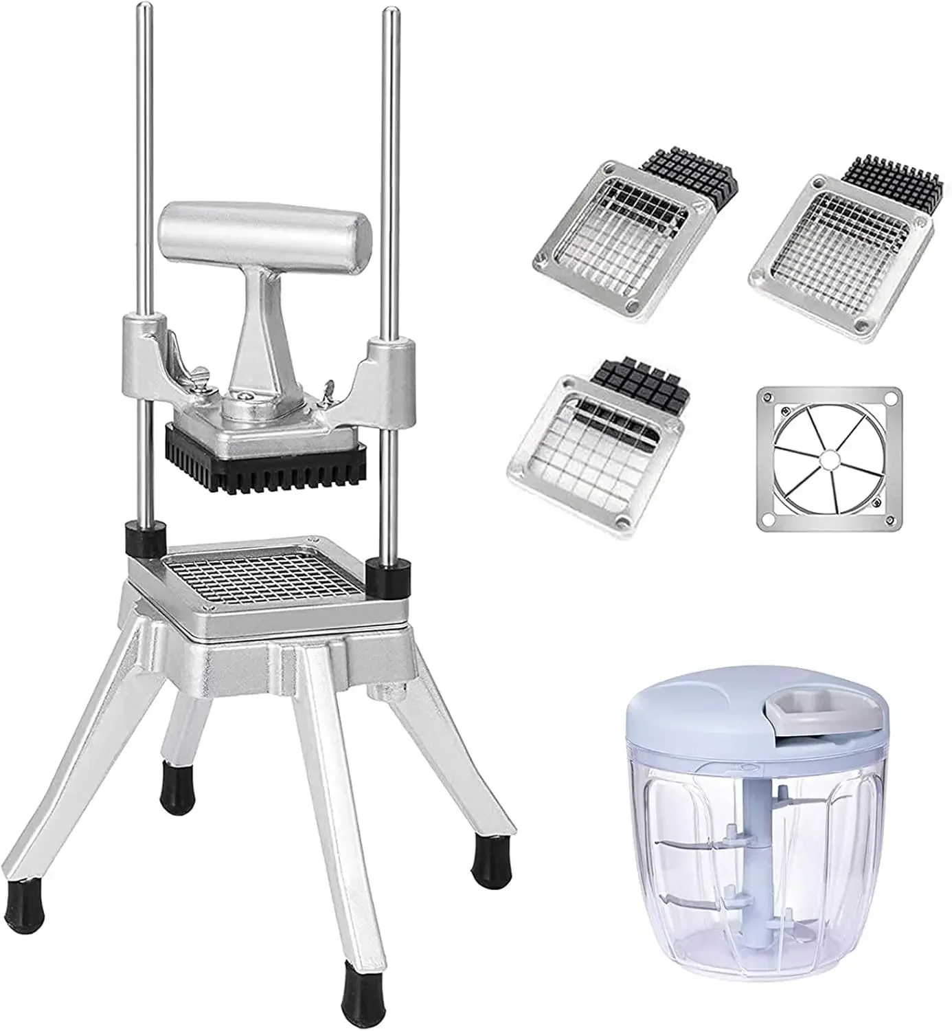 Commercial Vegetable Fruit Chopper W/6-Wedge Slicer&1/4″&3/8″&1/2