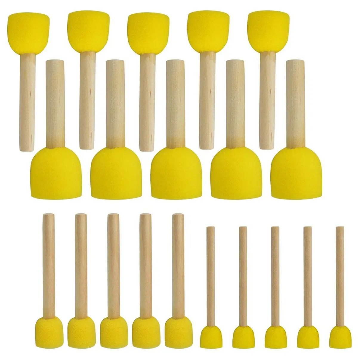 Round Sponge Brush Set for Kids, Ferramentas de pintura, DIY, 4 tamanhos, 20 pcs