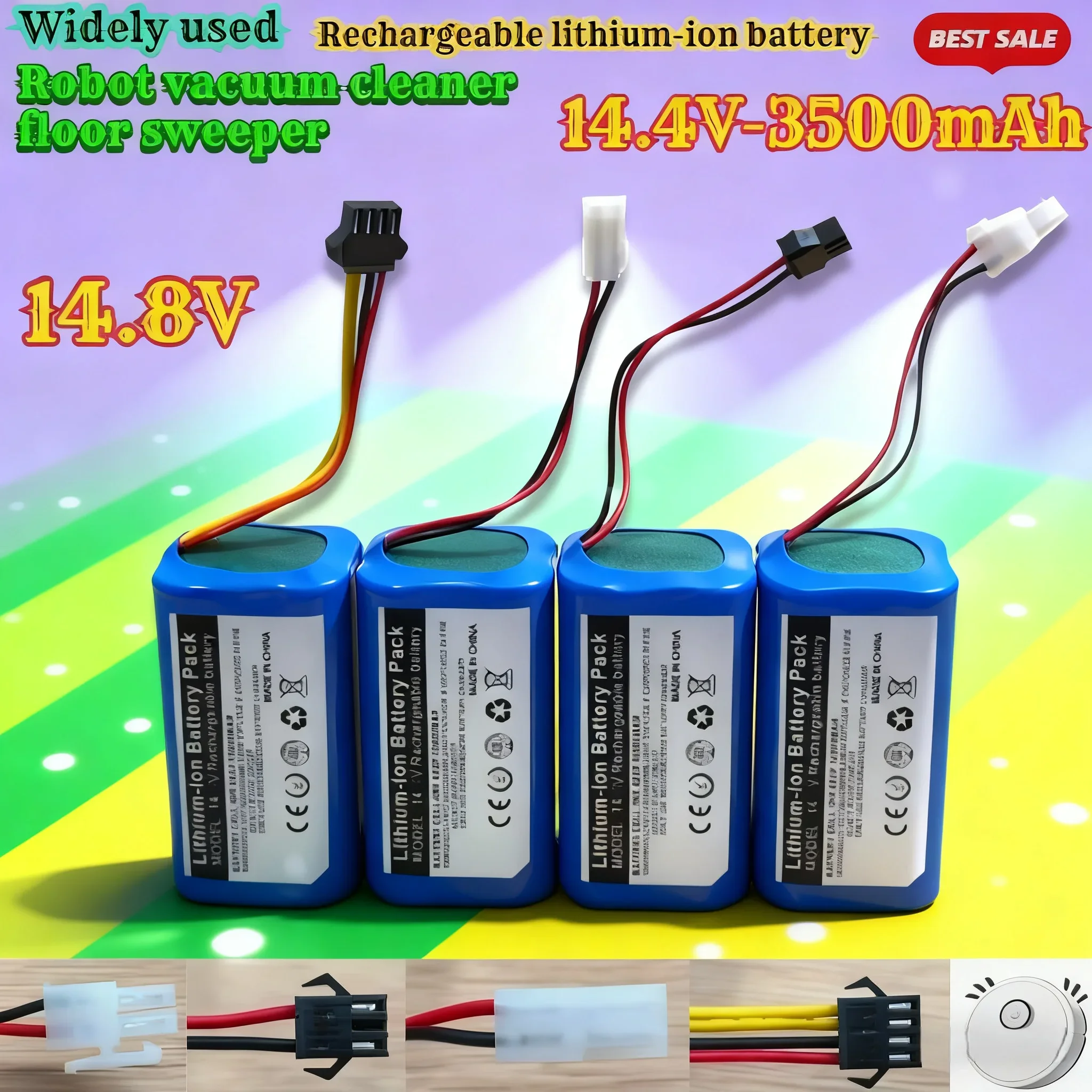 

Аккумулятор Li-ion 14.4V 14.8V 3.5Ah 18650 для робота-пылесоса LIECTROUX C30B XR500 E30, PROSCENIC 800T 830P 820P 820T 820S