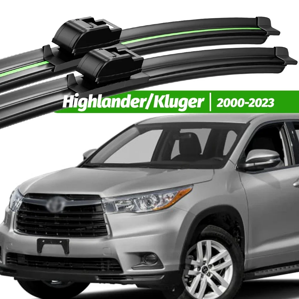 

For Toyota Highlander Kluger 2000-2023 2pcs Front Windshield Wiper Blades 2001 2007 2019 2020 2022 Windscreen Window Accessories