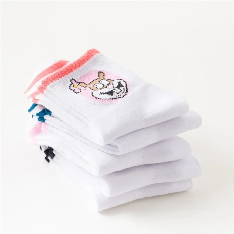 SpongeBob Patrick Star Men Women Long Tube Socks Krabs Sandy Squidward Cute Cotton Breathable Socks Anime Casual Students Socks