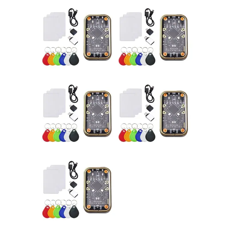 【MUST-HAVE】5X Chameleon Ultra V2.0 RFID Ultimate Emulator NFC Duplicator+15Xcuid 30Xuid Keychain 125Khz 13.56Mhz RFID Reader
