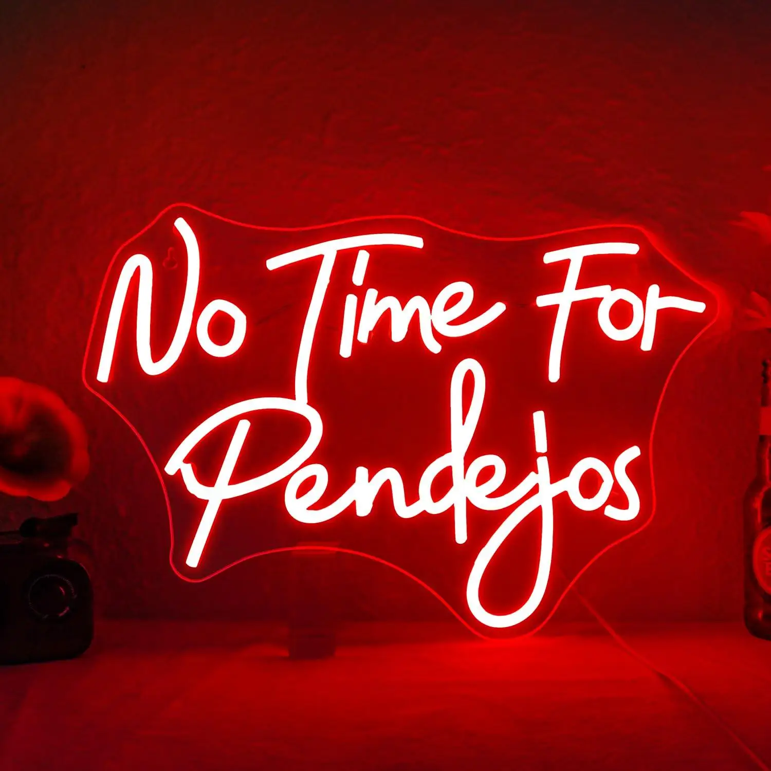 No Time for Pendejos Neon Sign USB Dimmable LED Neon Lights for Classroom Coffee Shop Bar Bedroom Study Room Wall Decor Gifts