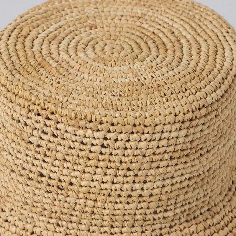 New Summer Natural Raffia Small Brim Raffia Straw Hats For Women Simple Bucket Cap Men Fishermen The Inca Bucket Hat Boater Cap