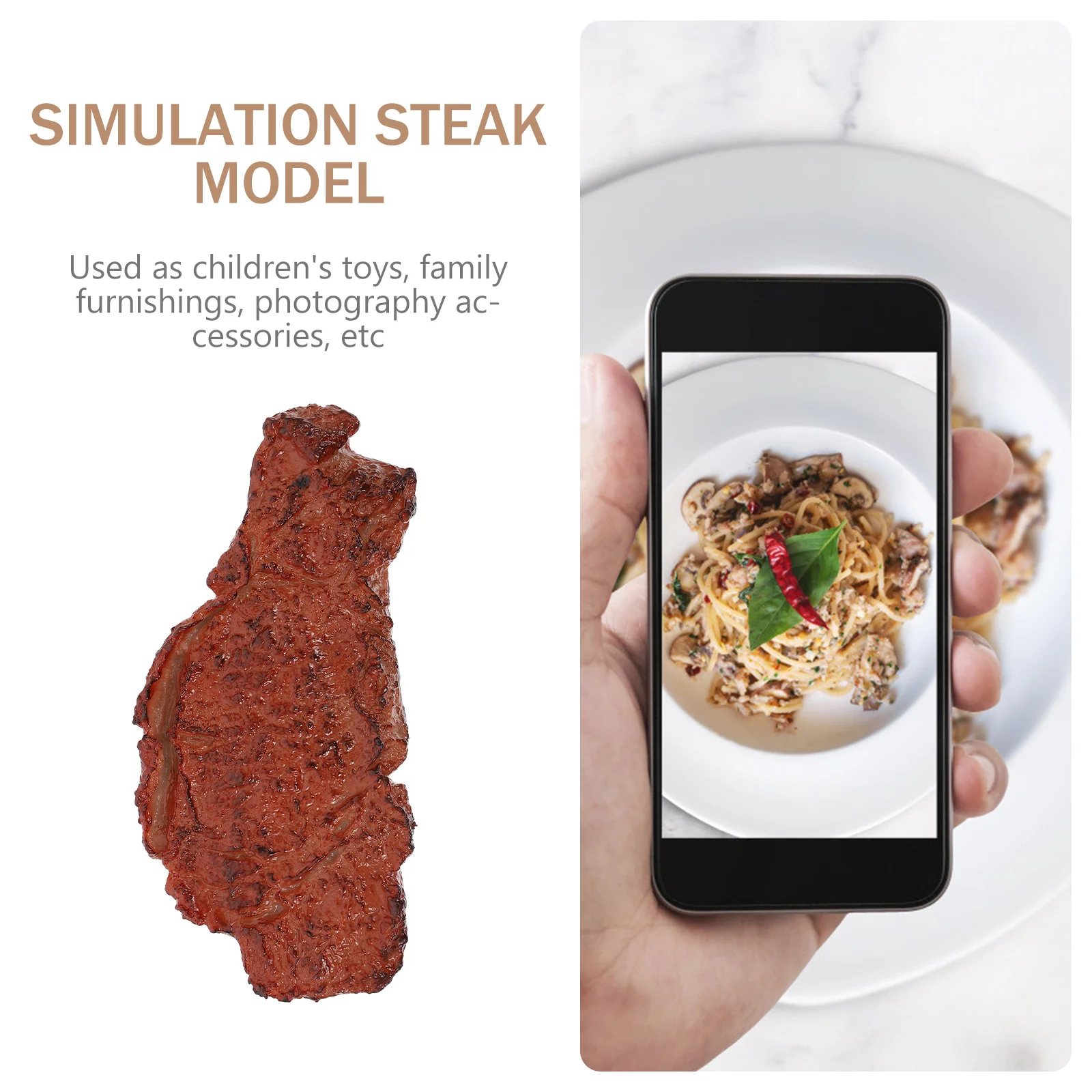 Lifelike Steak Prop Food Model Simulation Decor Puzzle Fake Toys Artificial Simulate Steaks