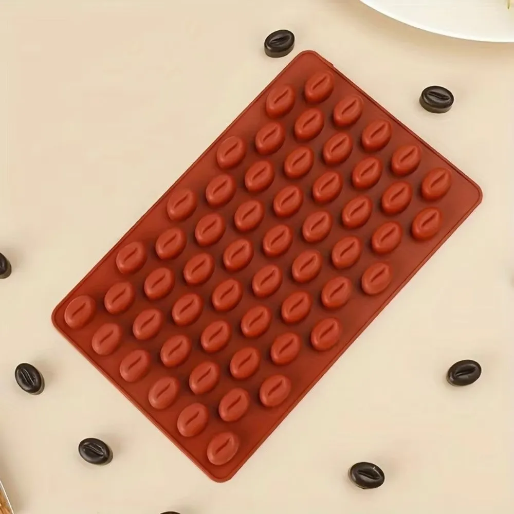 55 Cavity Coffee Bean Mold Coffee Bean Shape Realistic Texture Chocolate Mold DIY Multi-Cavity Structure Soap Making Mold