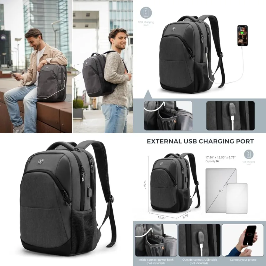 

Design Travel Laptop Backpack for Men and Women, College Backpack with USB Charging Port for Fits Notebook, SD1670-02