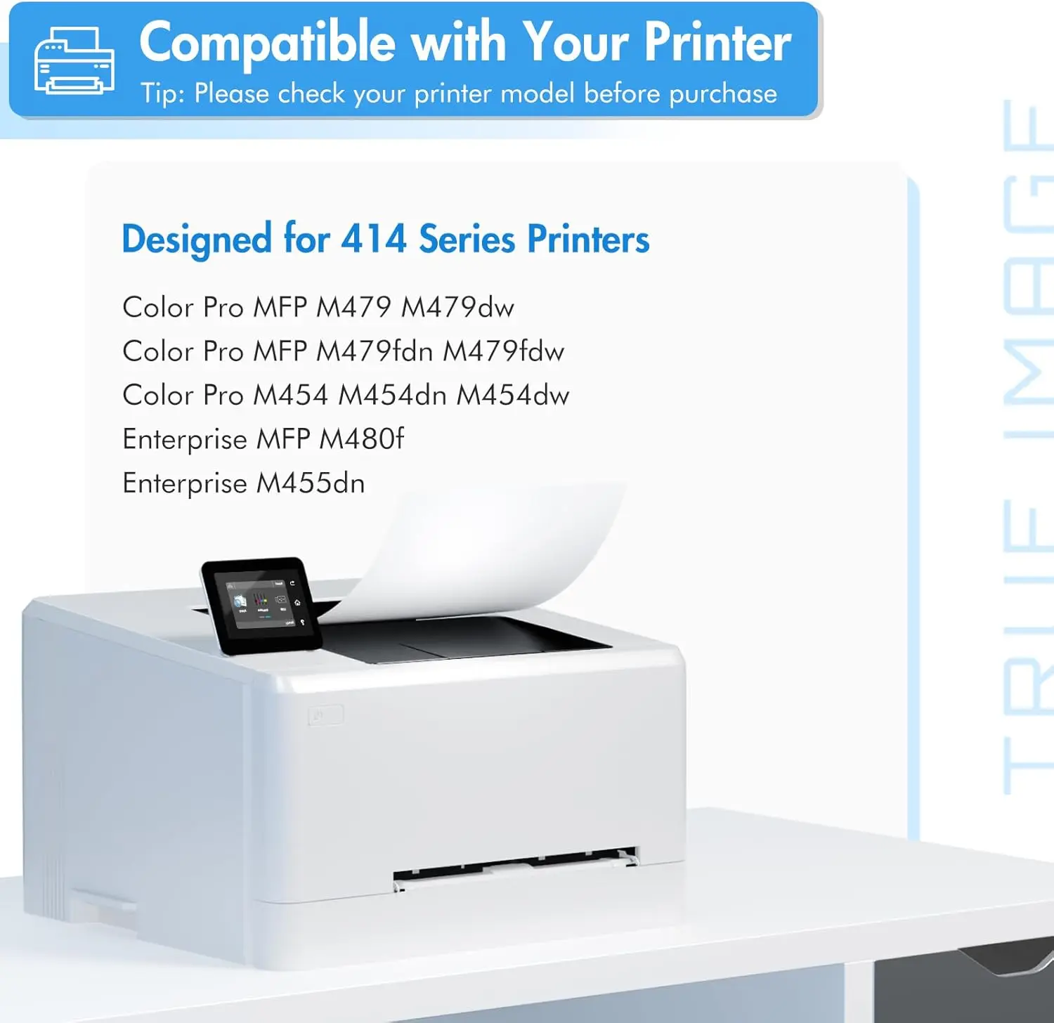 414A/414X/414 Toner Cartridges 4 Pack, High Yield with Chip, Compatible with MFP M479fdw M454dw M479fdn M454dn M455dn M479 M454 M480f Printers, B/C/Y/M