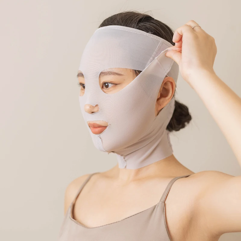 3d Herbruikbare Ademende Schoonheidsvrouwen Anti Rimpel Afslankende Bandage V-Vormer Full Face Lift Slaapmasker