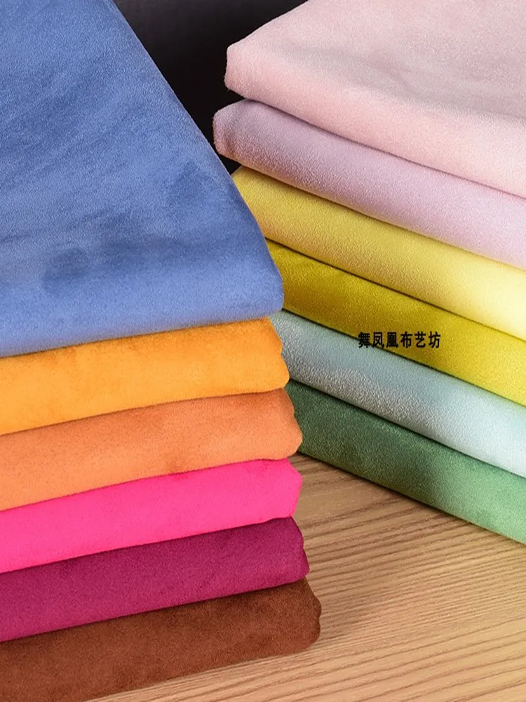 Thickened Suede Fabric By The Meter for Dress Coats Clothing Pillowcases Sewing Imitation Suede Cloth Draping Soft Bouncy Silky