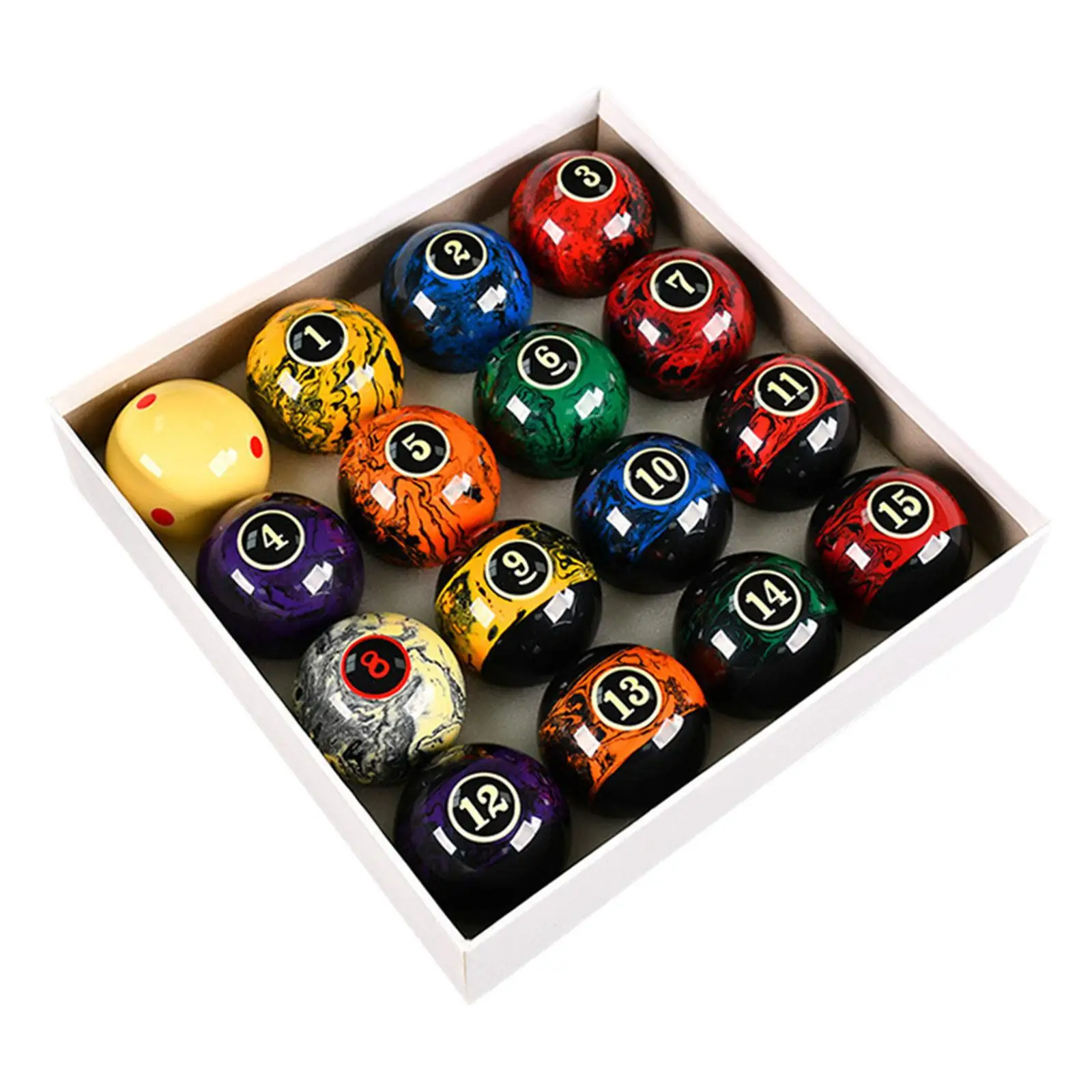 

16x Billiard Balls Pool Table Balls 2.25" Resin Balls Set Snooker Balls for Bars Club Playroom Recreational Sport Tournament