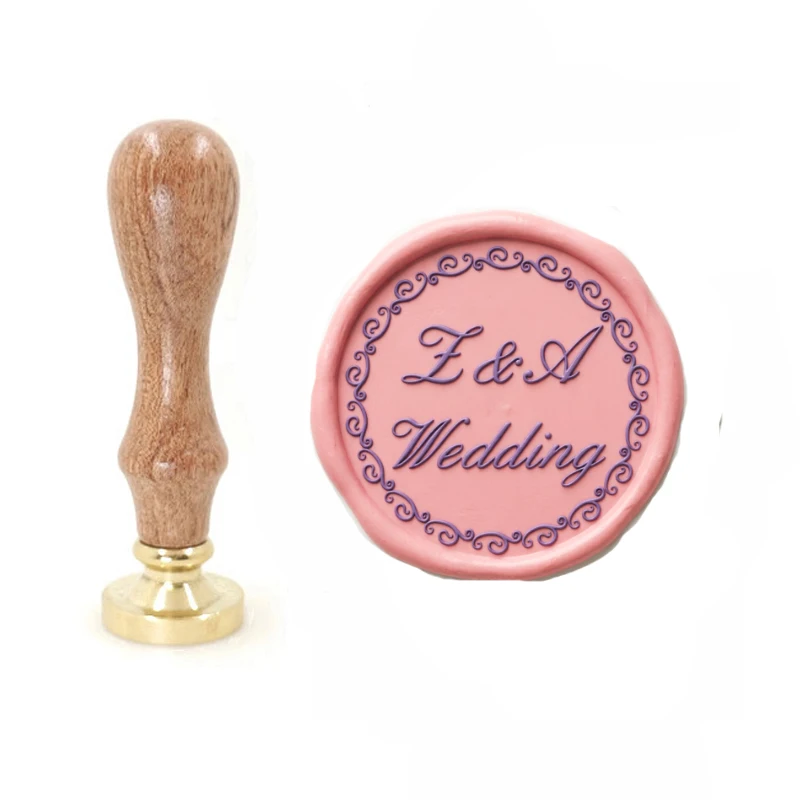 Customized wax seal Stamp Vintage wedding 2 Initials  Heart Ornament design,Reusable personal stamp Wedding Invitation