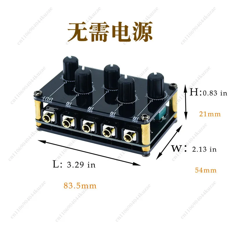 Dual Channel Live Audio Mixer 4 Input 1 Output Headphone Amplifier Music Mixing Controller for Live Streaming Accompaniment