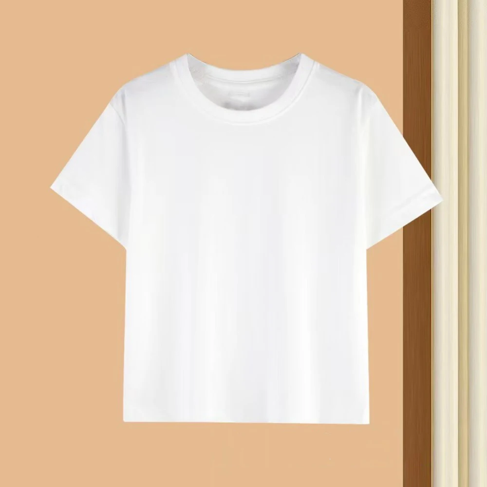 Summer Smiling Face Print Children's T-shirt Short-sleeved Pure Basic Versatile Base Cool Simple Kid Girl Tees Tops