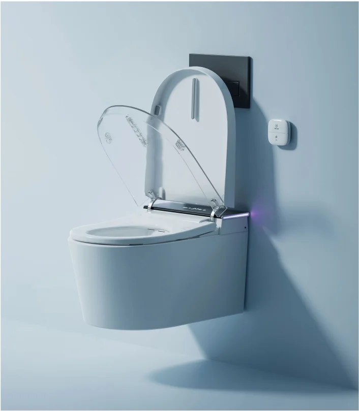 Intelligent Wall Hung Toilet in Wall Tank System One Piece Elongated Smart Toilet