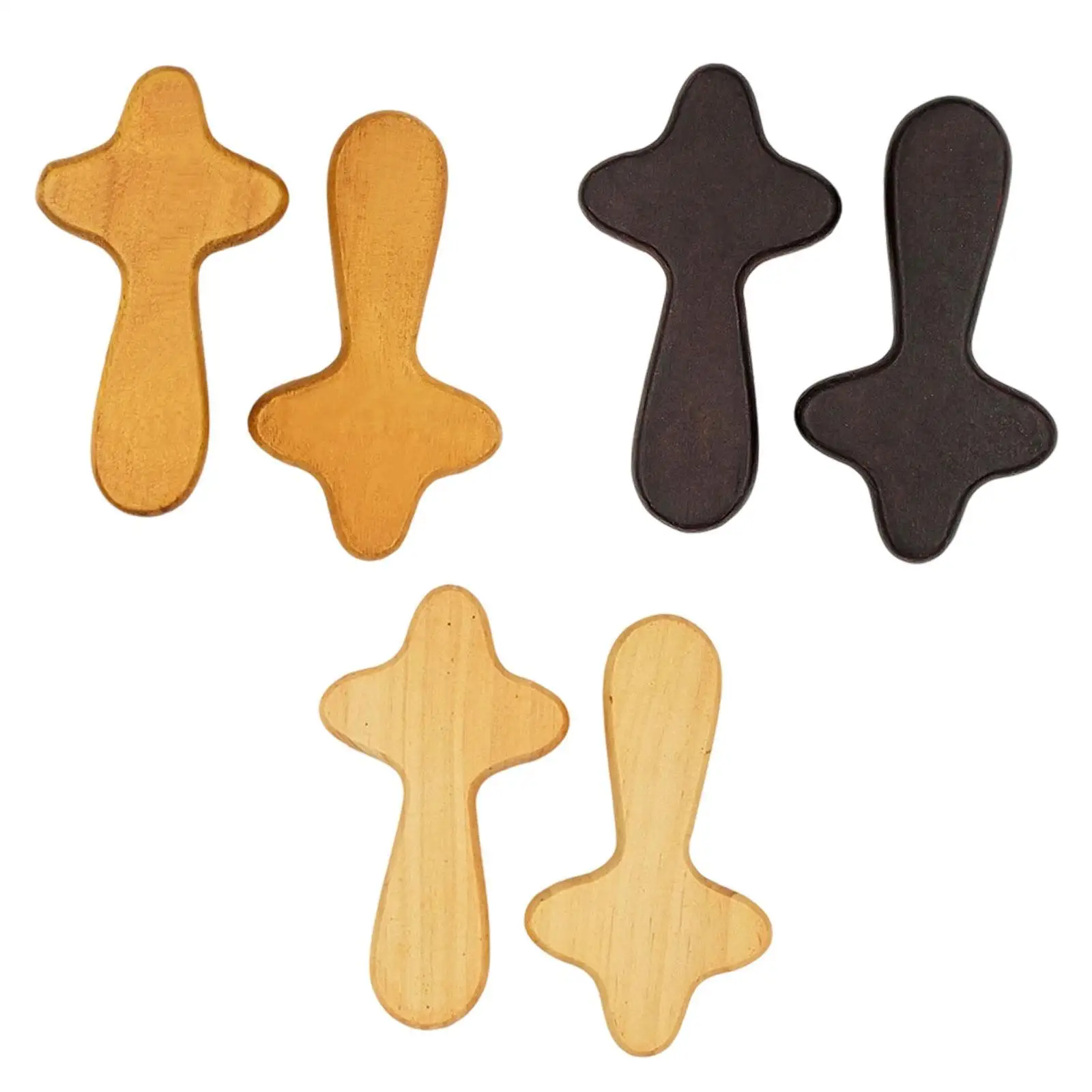 2Pcs Pocket Crosses Hand Held Prayer Crosses Comfortable Decorative Lightweight Religious Holding Small Clinging Palm Crafts