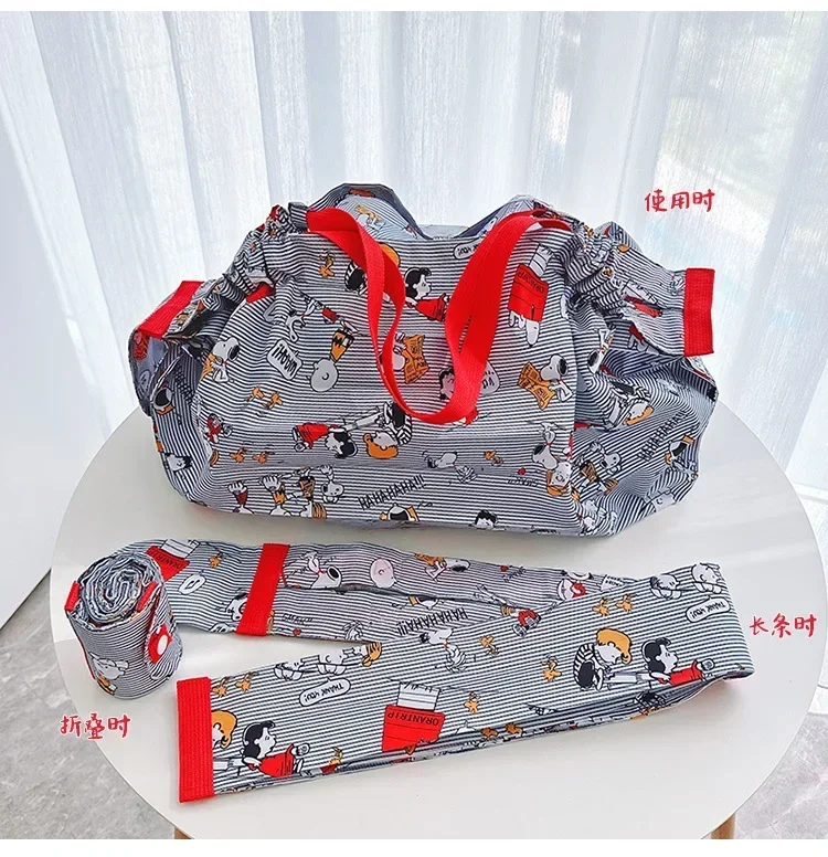 

Snoopy японская складная сумка для покупок, сумка на плечо для женщин и мужчин, модная экологическая сумка с героями мультфильмов для путешествий