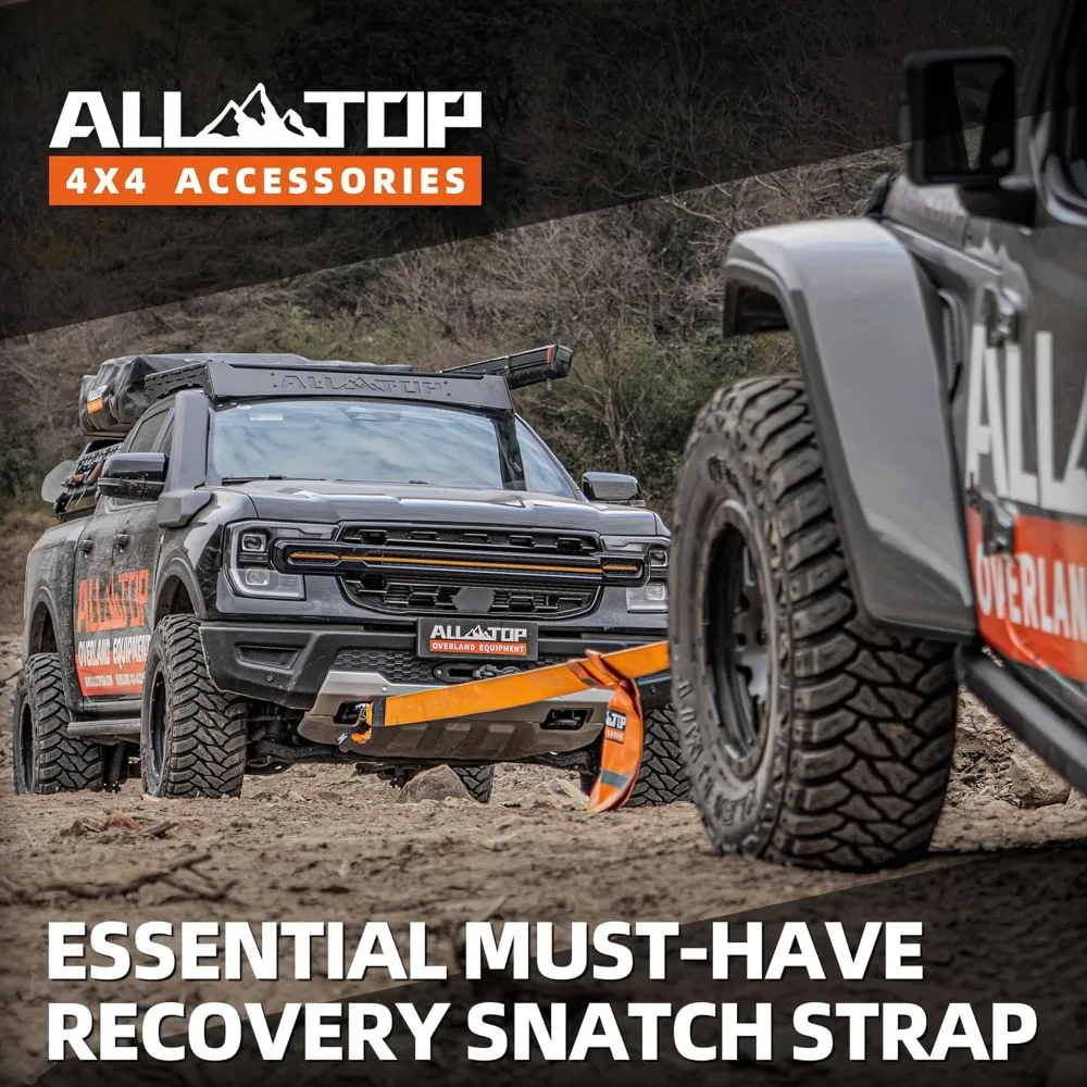 حزام سحب من النايلون بنسبة 100% عالي التحمل، 3 بوصات في 30 قدمًا، سعة 35,000 رطل مع طول 22% لعمليات الاسترداد #6