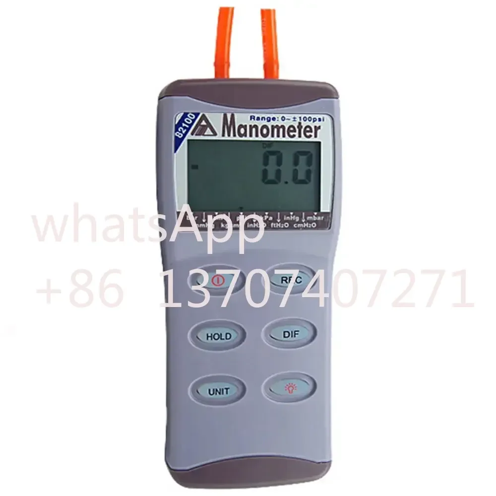 AZ82100 100 psi Digital Manometer Measure the Air Differential Pressure,Hold Function, Maximum/Minimum, Record Indicator.