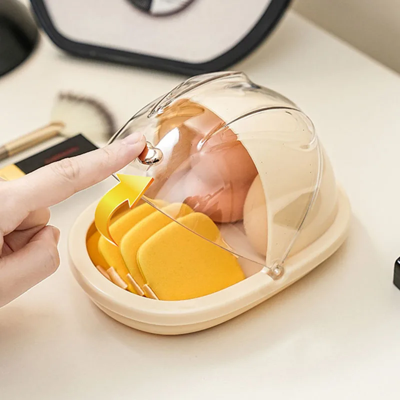 Porta spugna per trucco Scatola portaoggetti per uova cosmetiche antipolvere Scatola portaoggetti per spugna in polvere Custodia per frullatore per trucco Porta soffio cosmetico