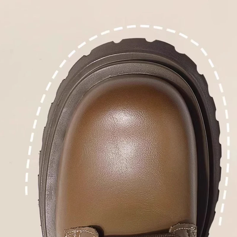 أحذية الثلوج للنساء شتاء دافئ أفخم الأحذية السيدات جولة تو كعب مكتنز انقسام الجلود الدافئة الفراء أحذية بوت قصيرة للفتيات