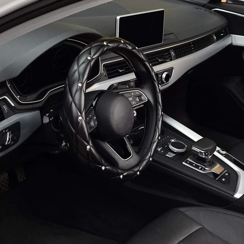 

For Standard Steering Wheel Steering Wheel Cover Car Interior Enhancement 38*38*5CM Stylish Car Interior Easy Installation