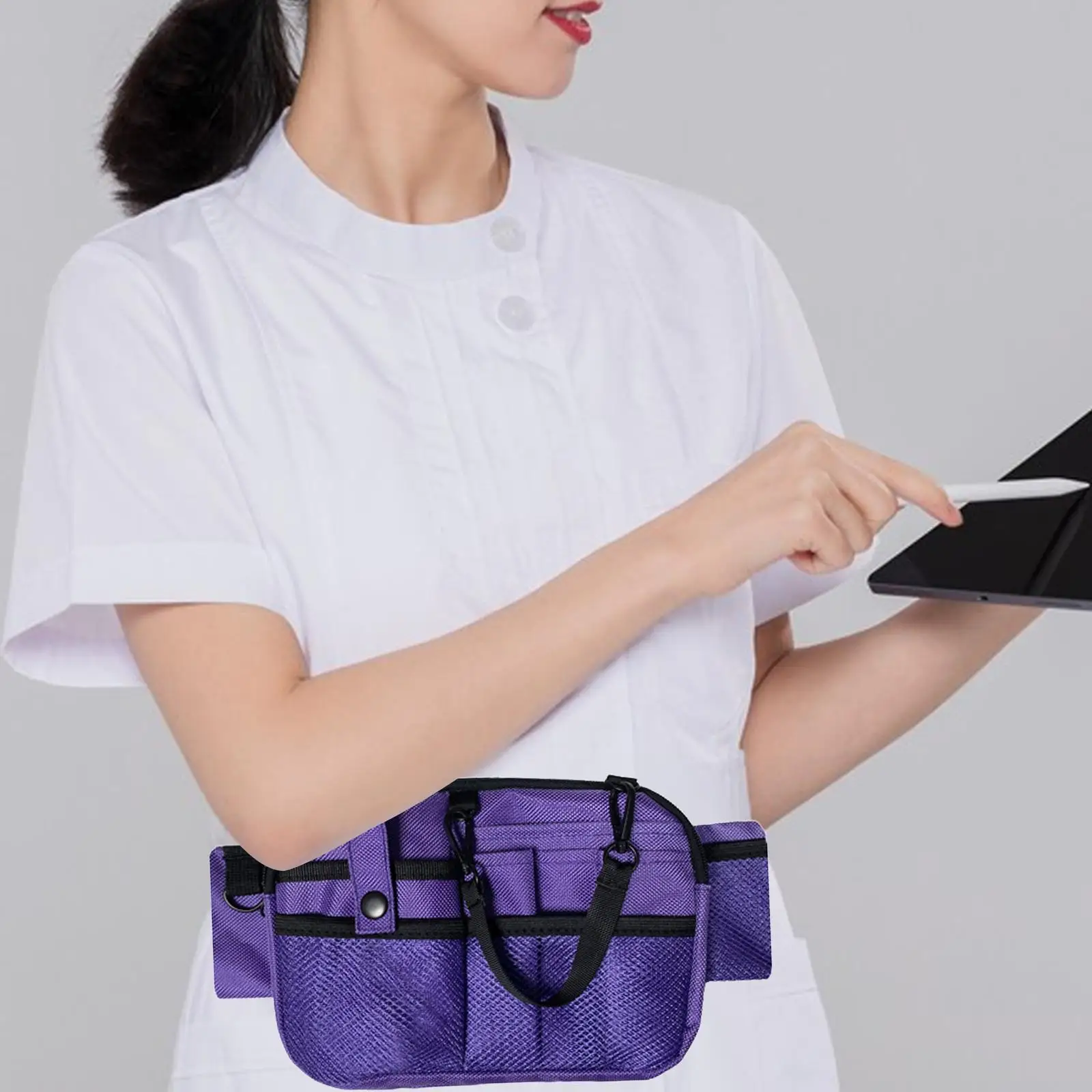 Nurng Fanny Pack Estuche con múltiples compartimentos Bolsa de cintura para almacenamiento de herramientas de enfermera Enfermera