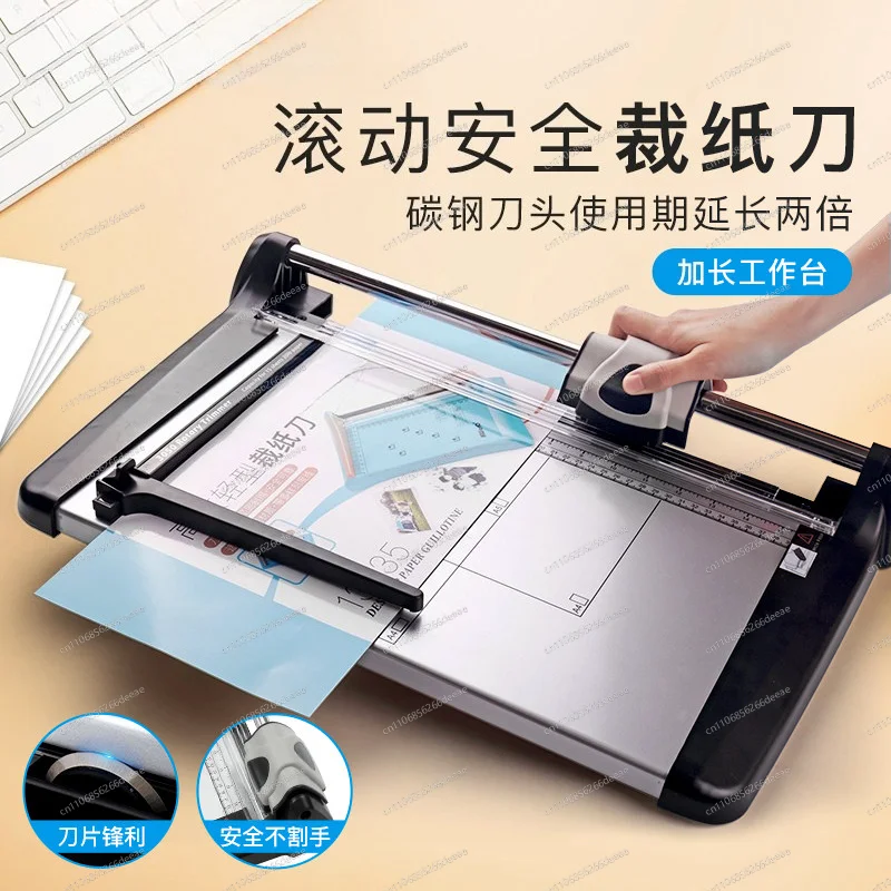 Multifunctional A4 Manual Sliding Paper Cutter Portable Desktop Small Paper Trimmer for Office School Home Use