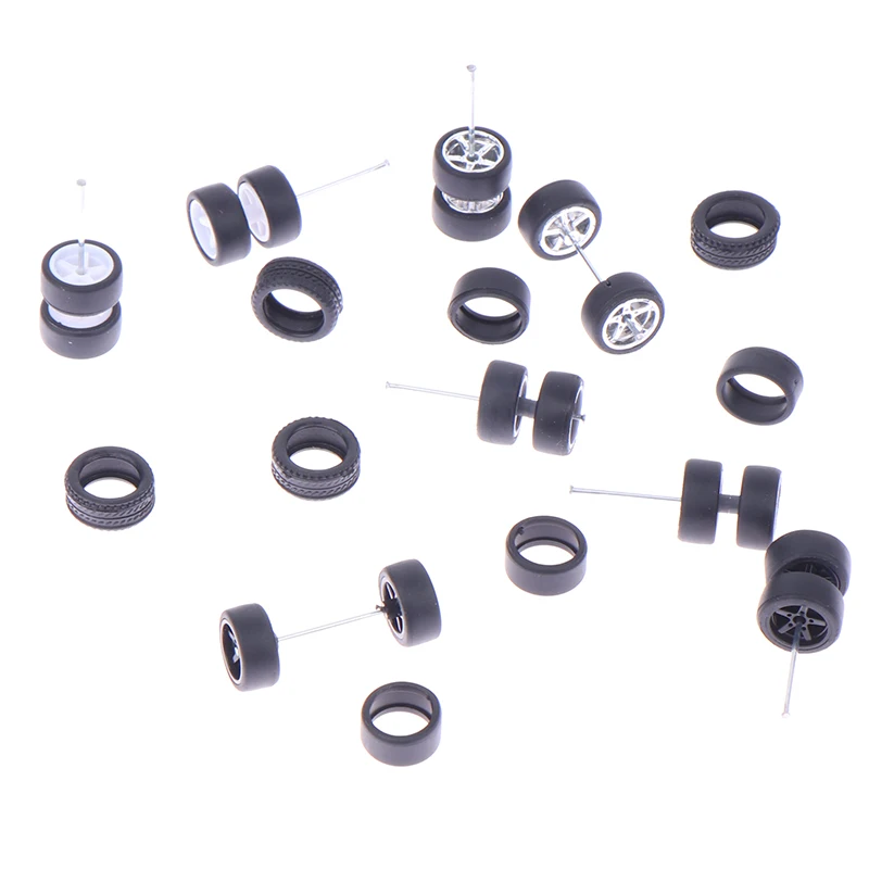 

1 комплект DIY гоночных автомобильных колес 1:64 для резиновой шины с моделью оси колеса, модифицированная часть