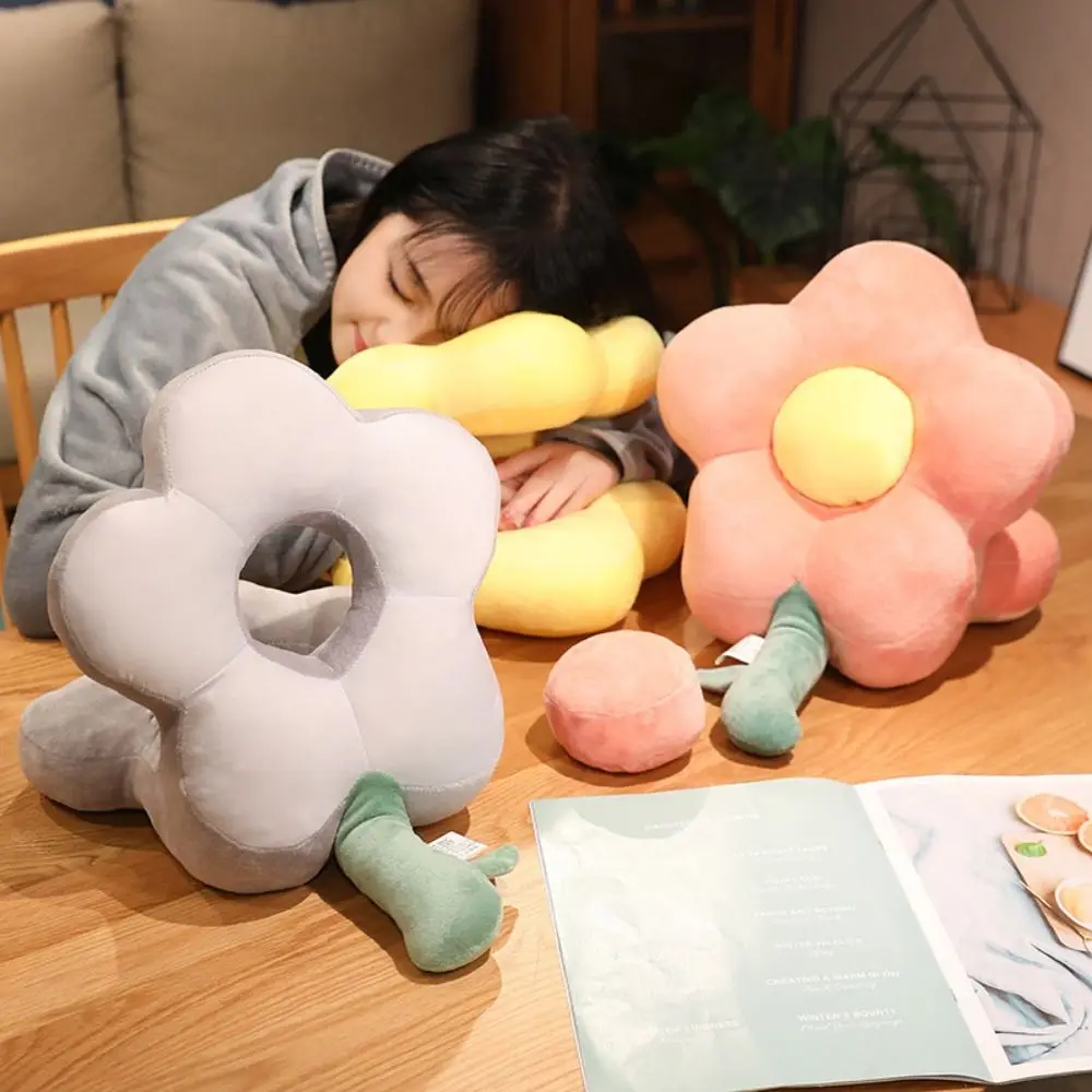 

Double-sided Hand Warmer Pillow Plush&Ice Silk Keep Warm Flower Office Nap Pillow Super Soft Cartoon Flower Pillow Stuffed Toy
