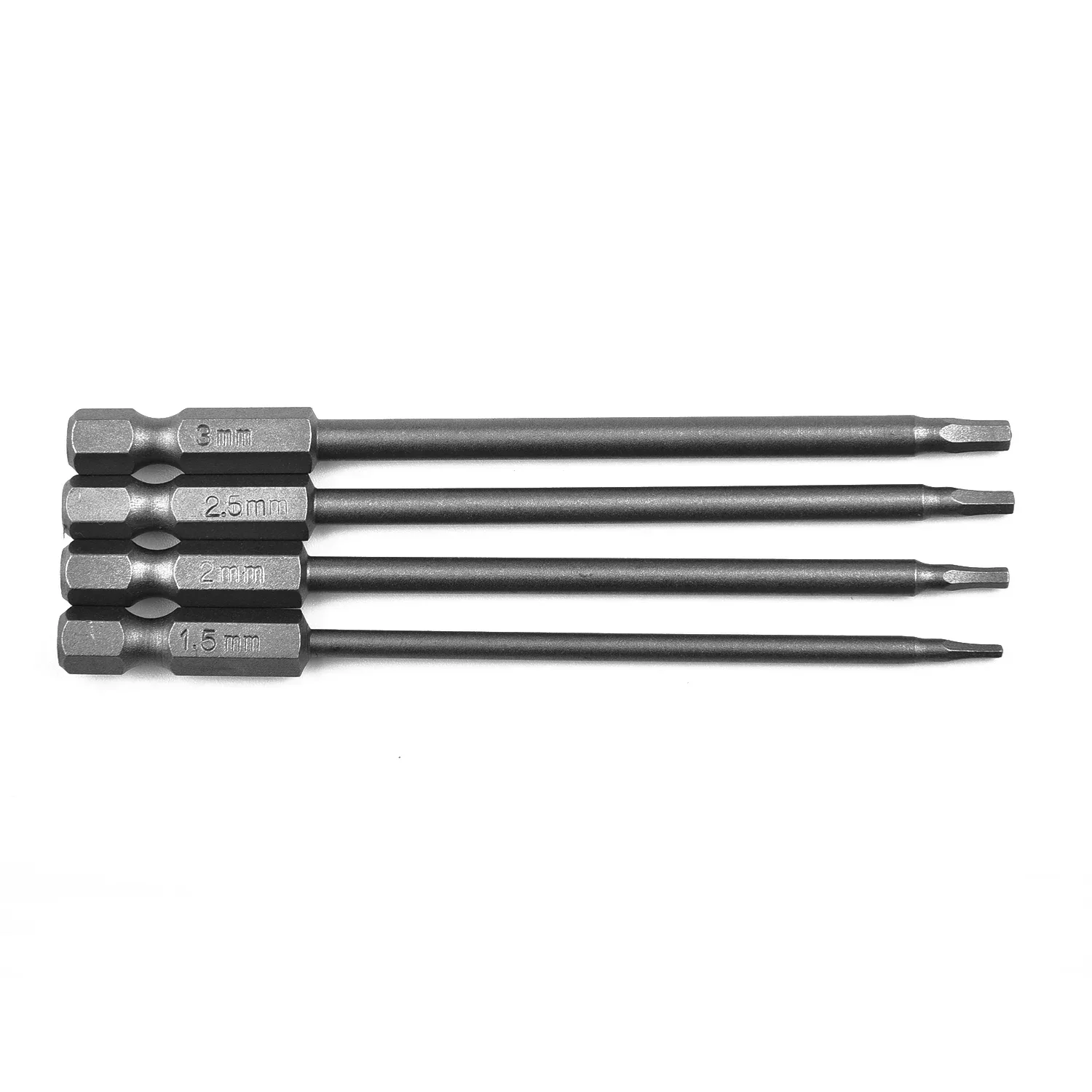 4pcs 1/4 Hex Head Wrench Hex Shank Magnetic Head Screw Driver Quick Connection Screwdriver Bit 1.5/2.0/2.5/3.0mm