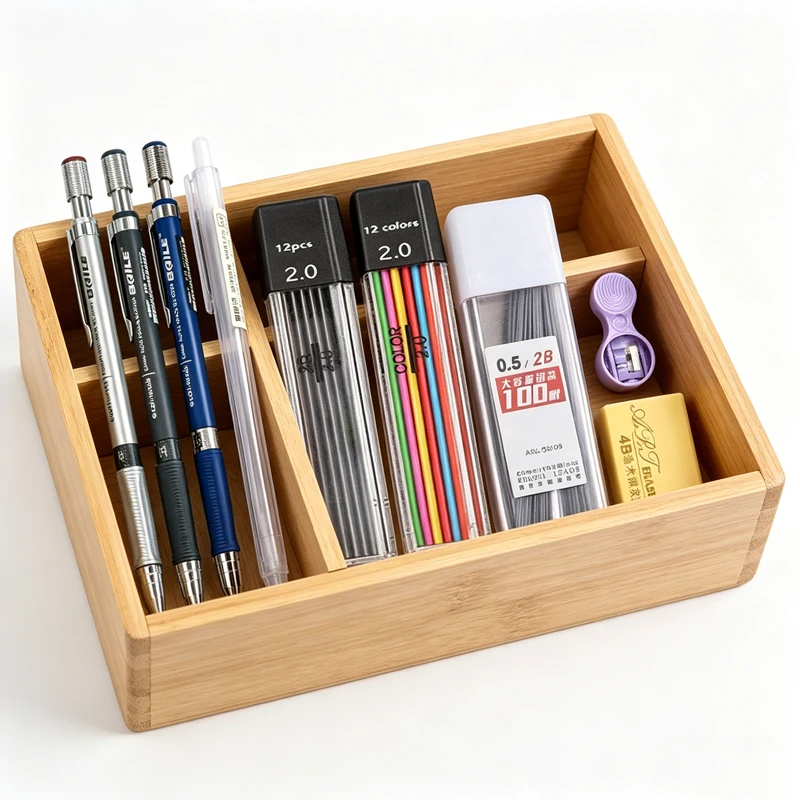 2-9PCS Mechanical Pencil Set 2.0 mm with Black/Colors Lead Refill For Writing Sketching Drawing Painting School Automatic Pencil