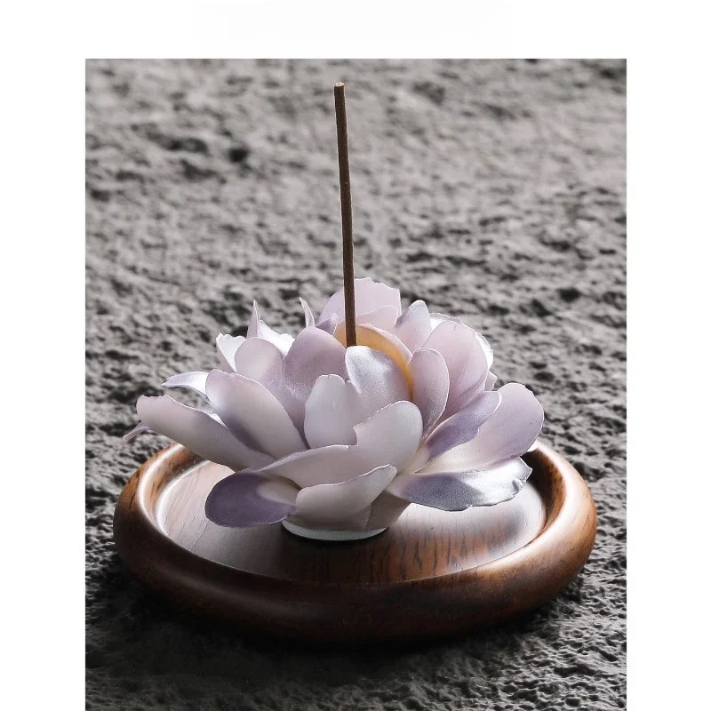 Hand-Pinched Peony Ceramic Incense Holder, Artistic Ash Catcher & Desktop Decoration, Unique Birthday Gift for Her Home Office