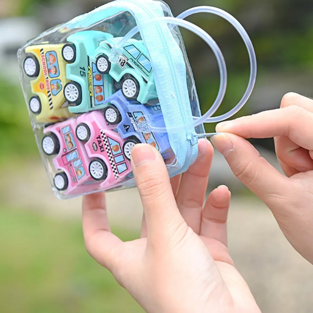 6 Pack Pull Back Cars for Kids Mini Construction Vehicle Set Fire Truck Models Inertia Powered Toy Cars for Boys and Girls