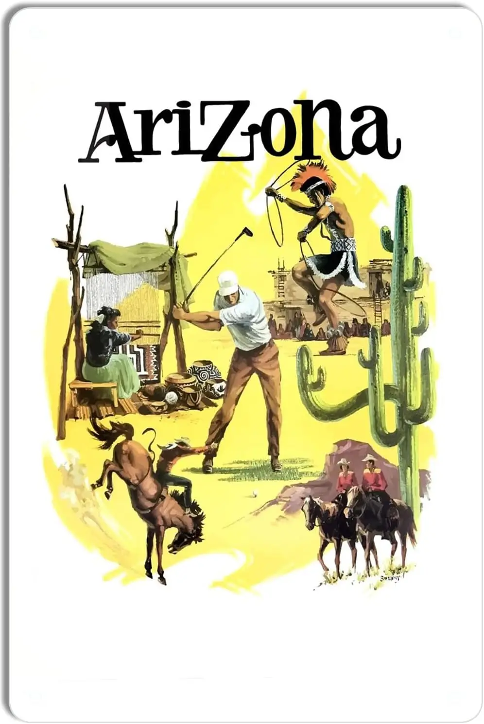 DEMNREG Metal Tin Sign Things to do in Arizona Travel Poster Wall Decor Funny for Home Kitchen Bar Pub Man Cafe Room Garage Vint