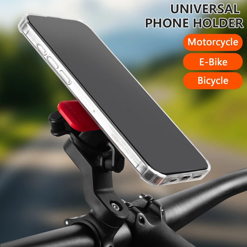 Universal Secure Cell Phone Holder for Handlebars Multi-purpose Mount Fit for Motorcycle Bicycle E-Bike and Daily Scooter