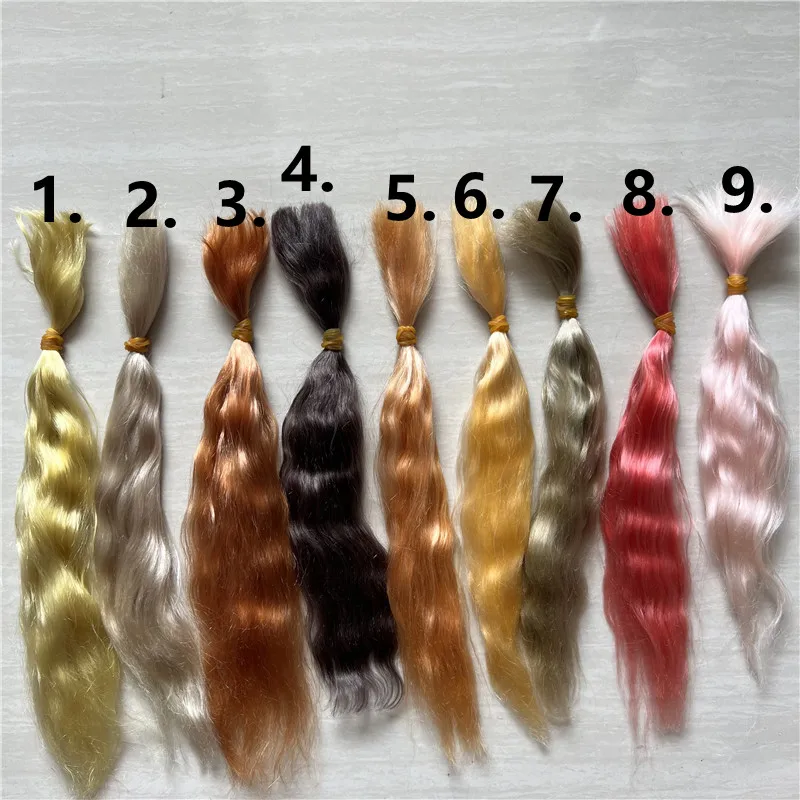 Molti colori oro marrone/colori arancio chiaro bambole rinate/bambole BJD Mohair fai da te Mohair con radici a mano accessorio per capelli per bambole