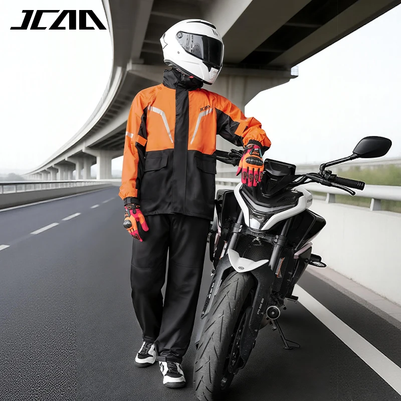 JCAA Unisex Motorcycle Rain Suit, Men Women Waterproof Jacket & Pants, Heavy Rain Proof, Windproof E-Bike Motocross Raincoat