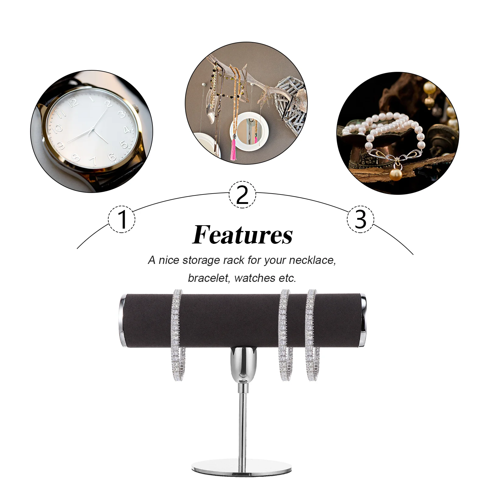 Metal Watch Display Stand Durable Jewelry Storage Rack Lightweight Organizer for Necklace Bracelet Practical Jewelry Holder