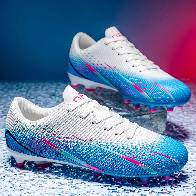 

A pair of children's professional long stud football cleats durable sole lightweight breathable sports trainers KG-25005
