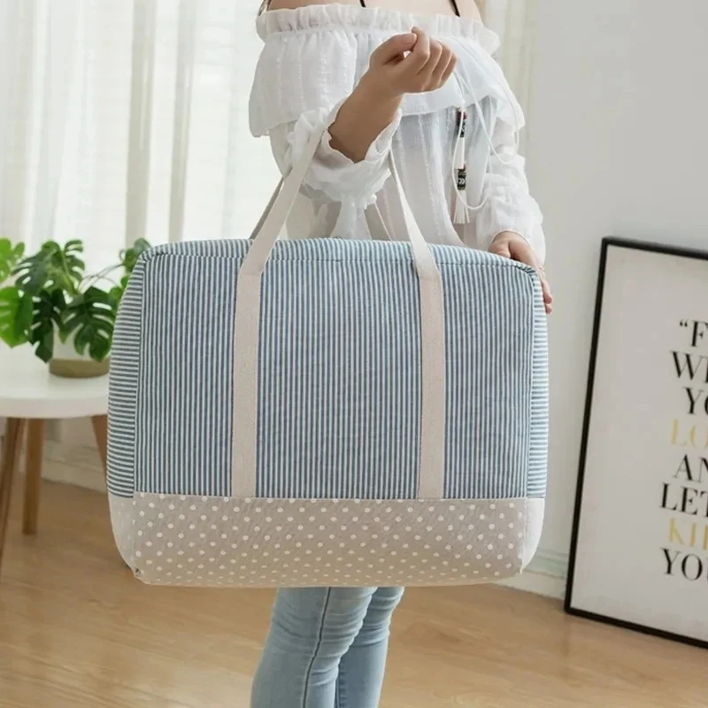 Cotton Linen Material High-capacity Clothing Quilt Storage Bag Moving Luggage Packaging Bag Kindergarten Student Quilt Bag